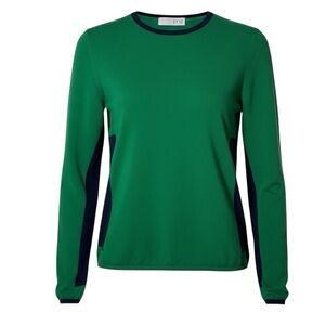 DAI London Merino Wool Sweater Green Navy Size Medium